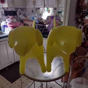 Two giant yellow blow up dogs 😁